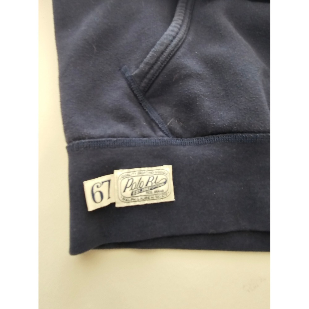 Polo Ralph Lauren M Spellout Hoodie Colligiate Navy Blue Logo Varsity Preppy ~ - Picture 5 of 9